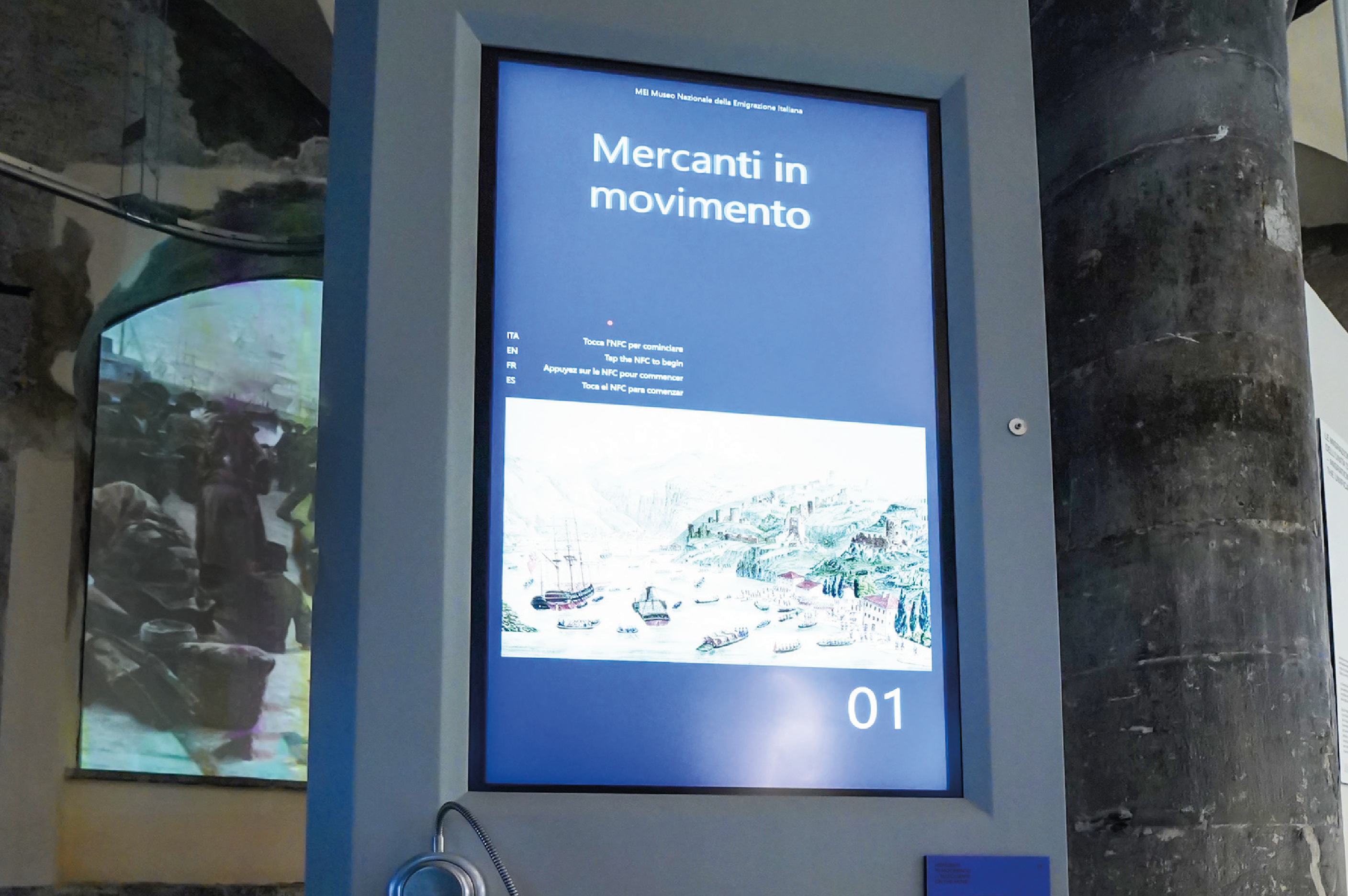 Travelling Merchants. View of the interactive installation of the Mei